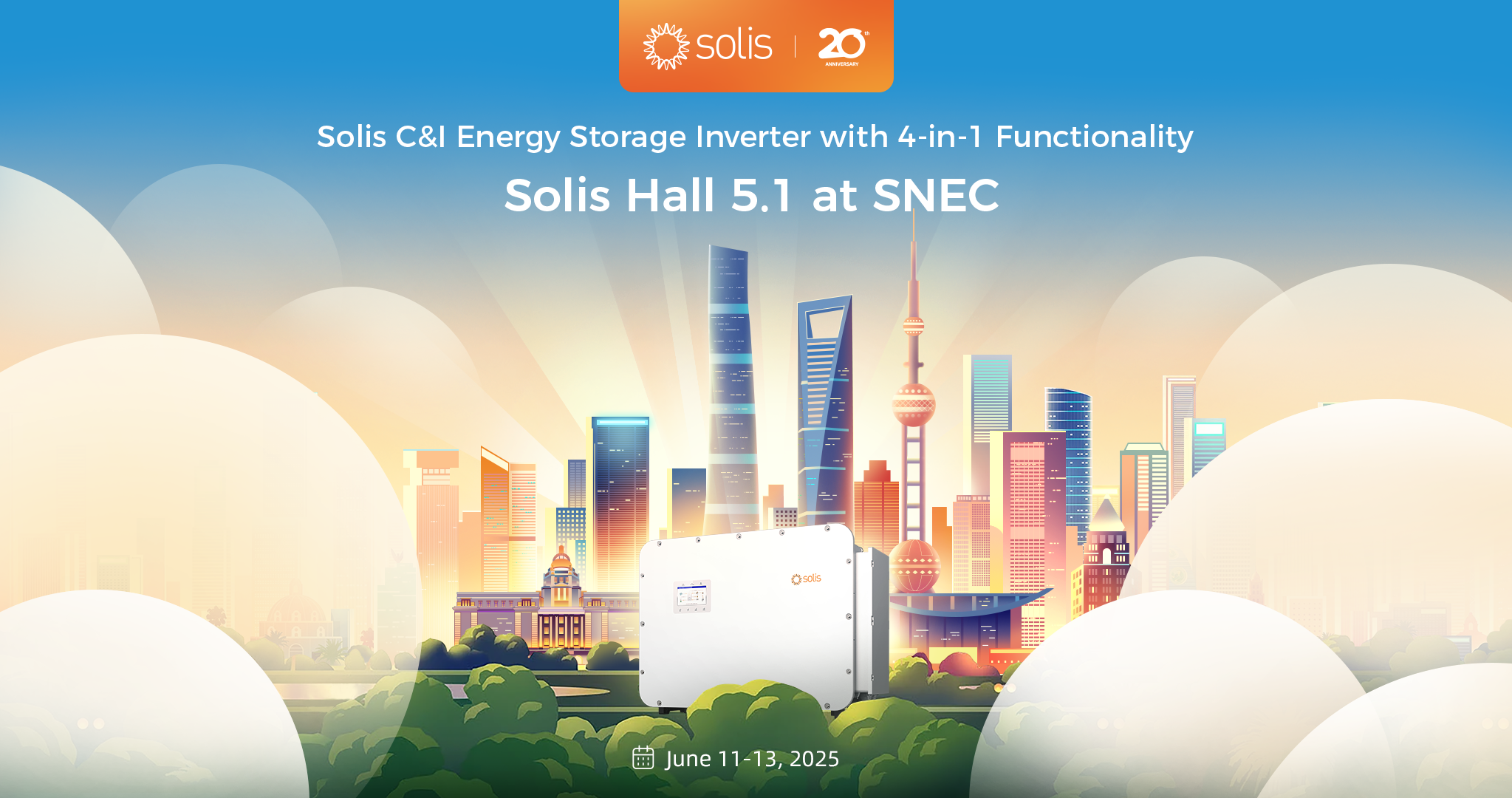 Solis Celebrates 20th Anniversary with Groundbreaking Launches at SNEC 2025 